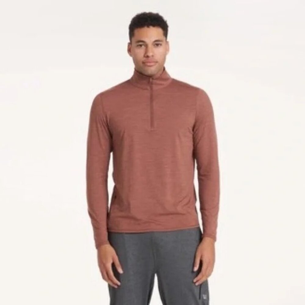 Prana Men's Brown Altitude Tracker 1/4 Zip Top Long Sleeve Size Small 1809 - Picture 8 of 13